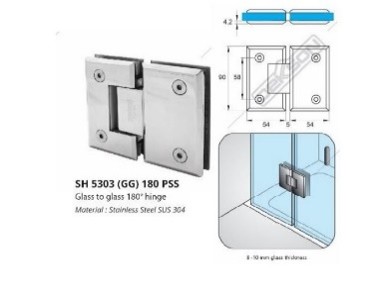 21 SH 5303 GG 180 PSS Shower Hinge Dekkson Engsel Shower Kaca Kaca